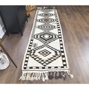 Couloir vintage turc noué à la main beige neutre 91x330