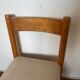 Vintage wooden chair with cream white corduroy seat