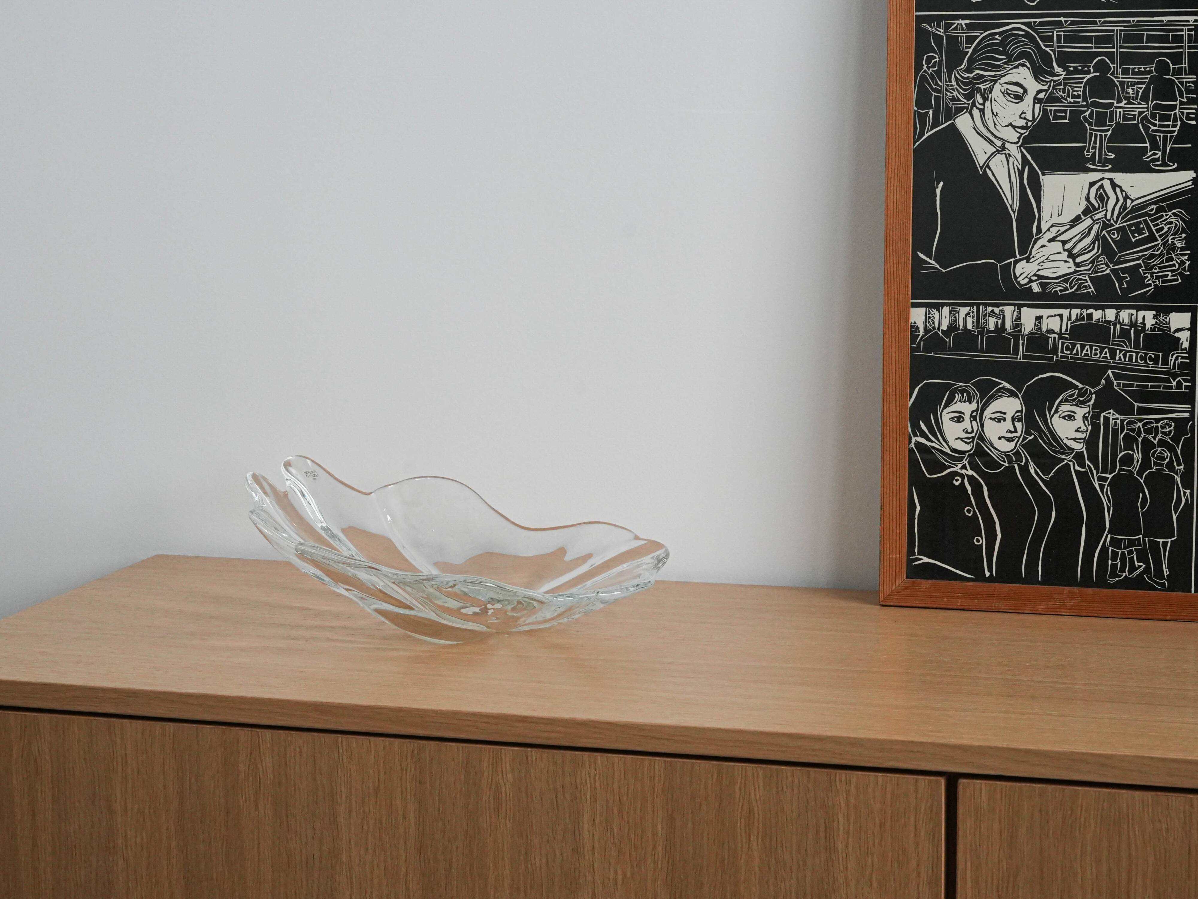 Plat danois en verre par Holmegaard, années 1970