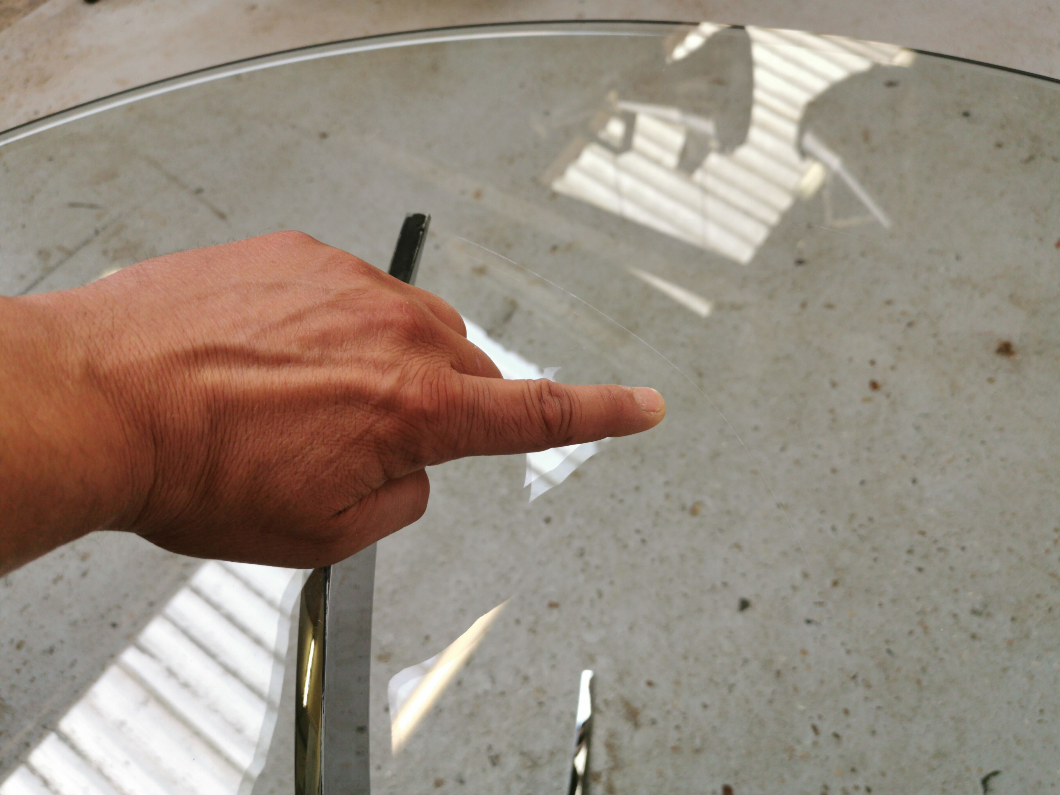 Table vintage verre et chrome 1970