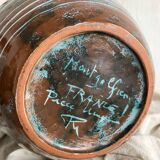 Handmade ceramic vase by Mongolfier, signed Yvon Roy, 1960
