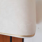 Black tripod floor lamp, magazine holder with scoubidou , vintage , 50s