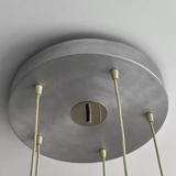 Vintage pendant lamp, chromed and brushed metal, France 1970