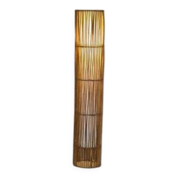 Lampadaire en rotin du milieu du siècle, dans le style de Louis Sognot — Beyit