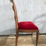 6 chairs art deco red velvet
