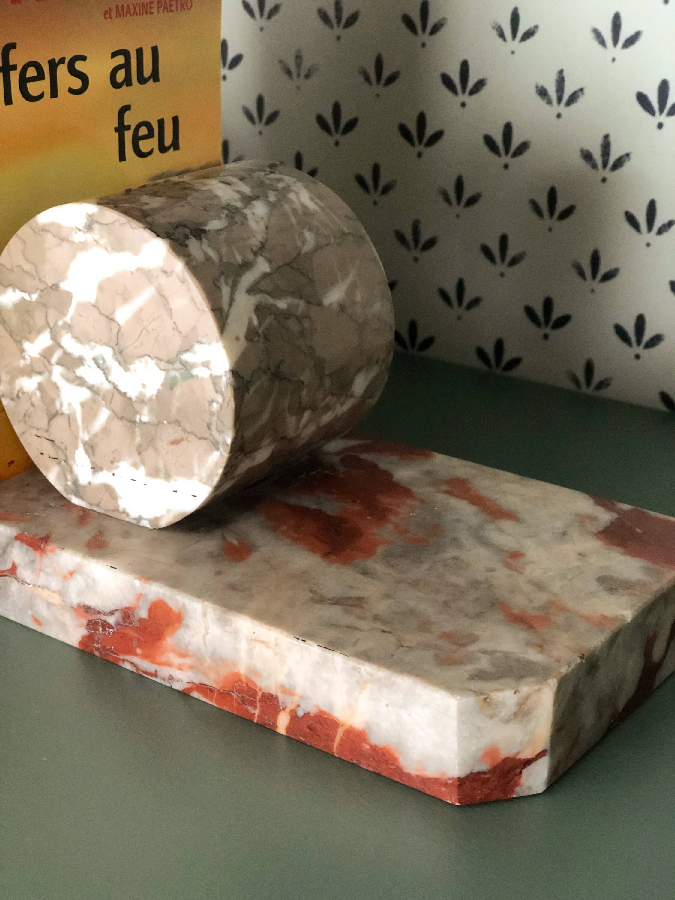Pair of vintage marble bookends