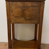 Side table in walnut and veneer, work of the late nineteenth century