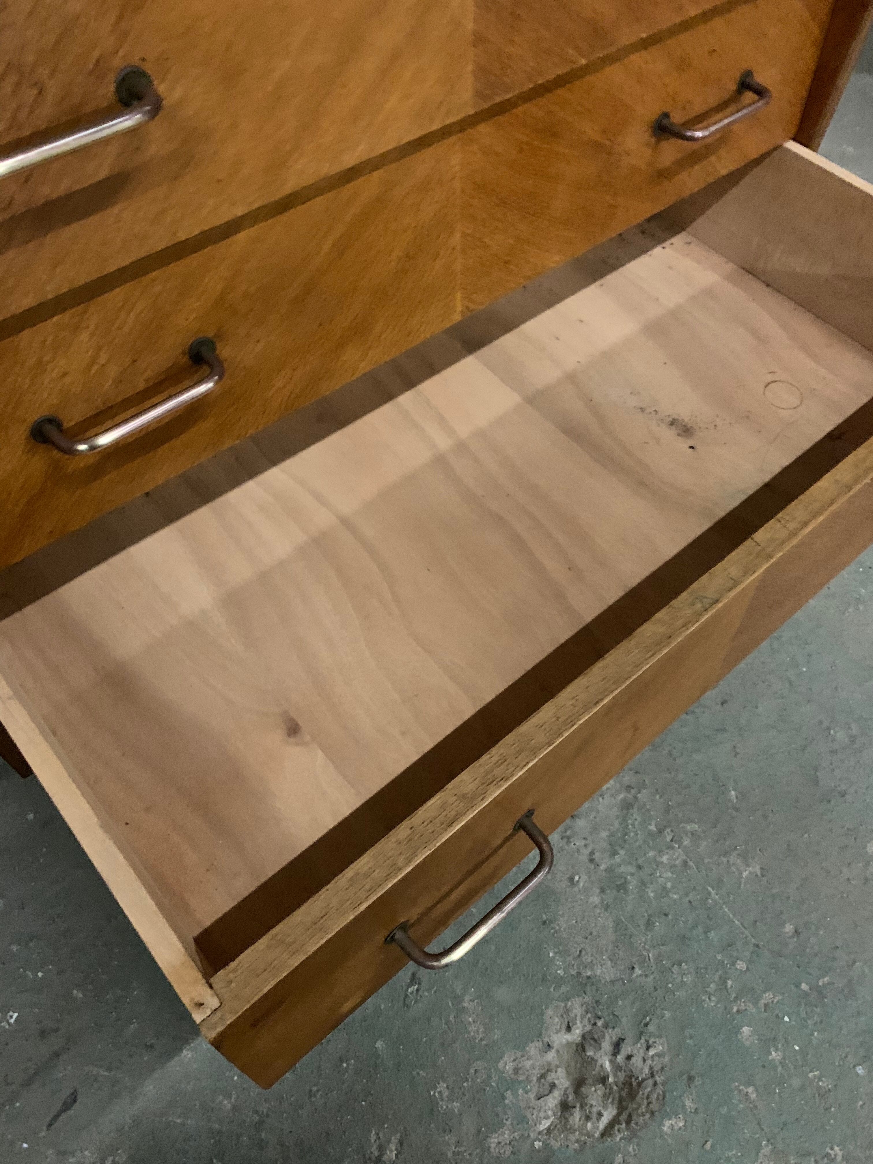 Secretary vintage oak compass feet, 1960s