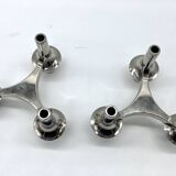 Pair of modular candle holders, German design, Nagel type, 1970s.