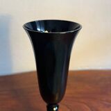 Flûte coupé à champagne verre violet foncé noir