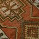 Brick Red Geometric Style Turkish Oushak Runner Rug, 90x340 Cm