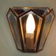 Matching pair french mid century copper & glass single light wall lanterns 3915