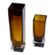 Pair of amber glass vases – Murano Sommerso style