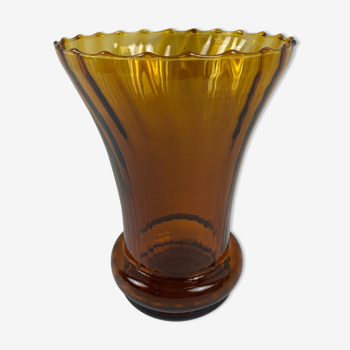 Smoked glass vase 20cm