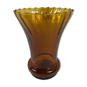 Smoked glass vase 20cm