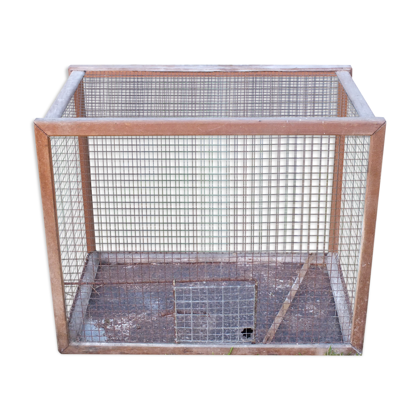 Former wooden and metal bird cage