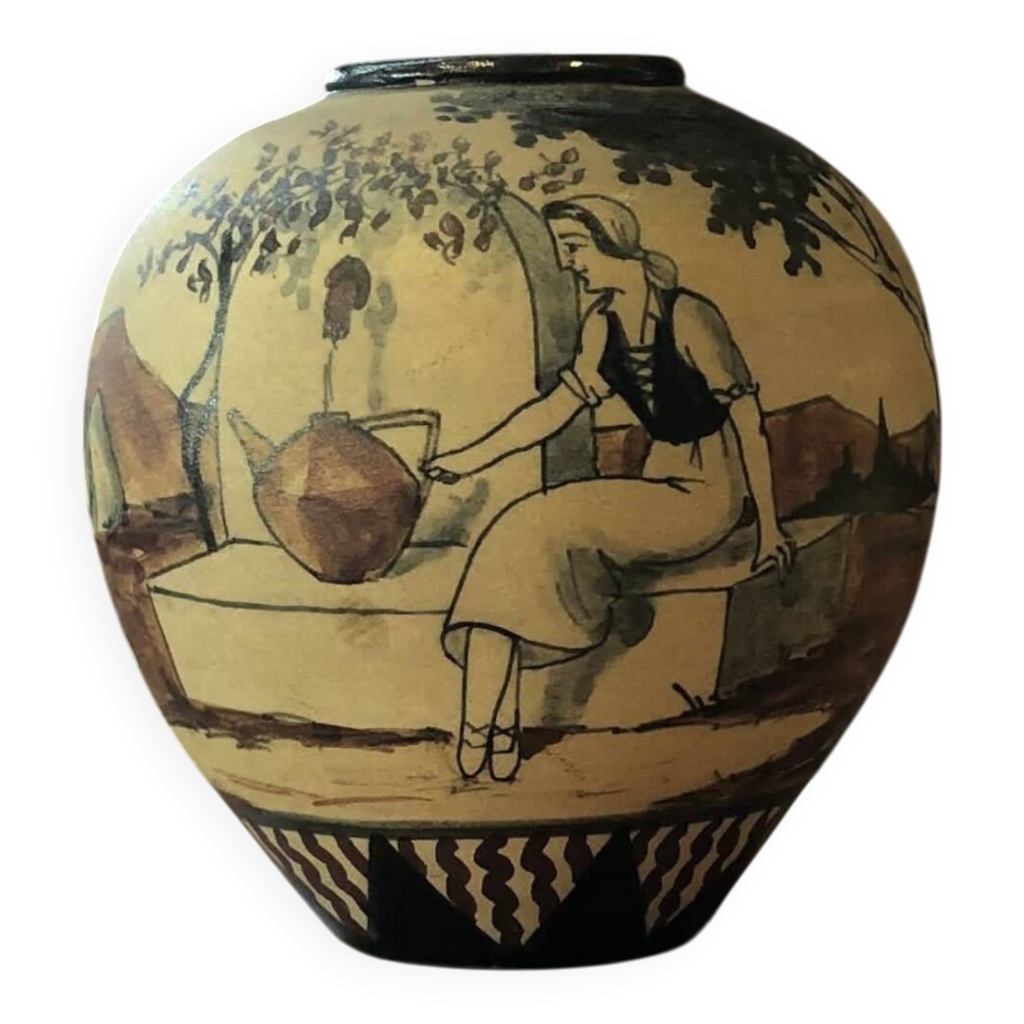 Stoneware vase from Ciboure