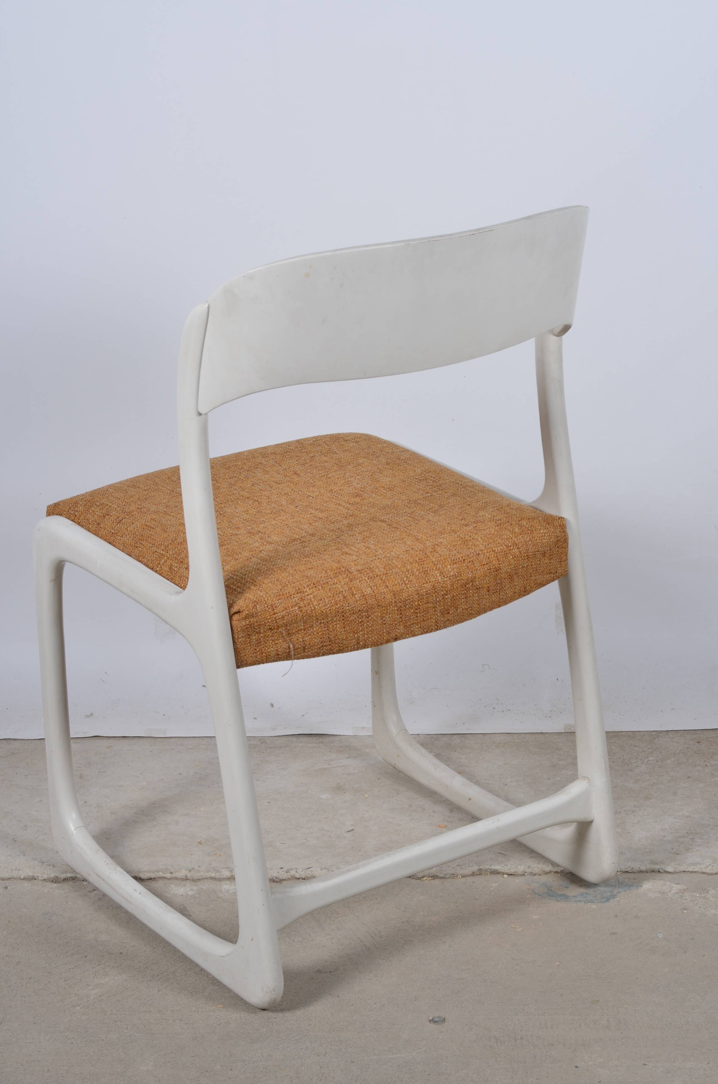 White Bauman sled chair
