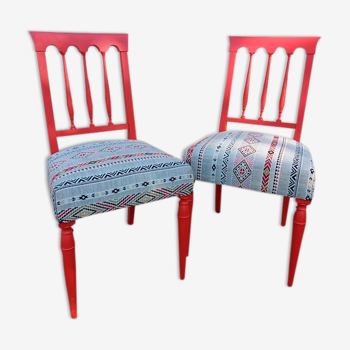 Set of 2 restored chairs "ethnic" collection
