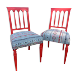 Set of 2 restored chairs "ethnic" collection