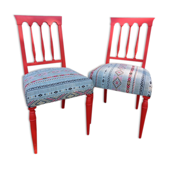 Set of 2 restored chairs "ethnic" collection