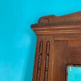 Antique carved solid wood buffet mirror, late 19th century.