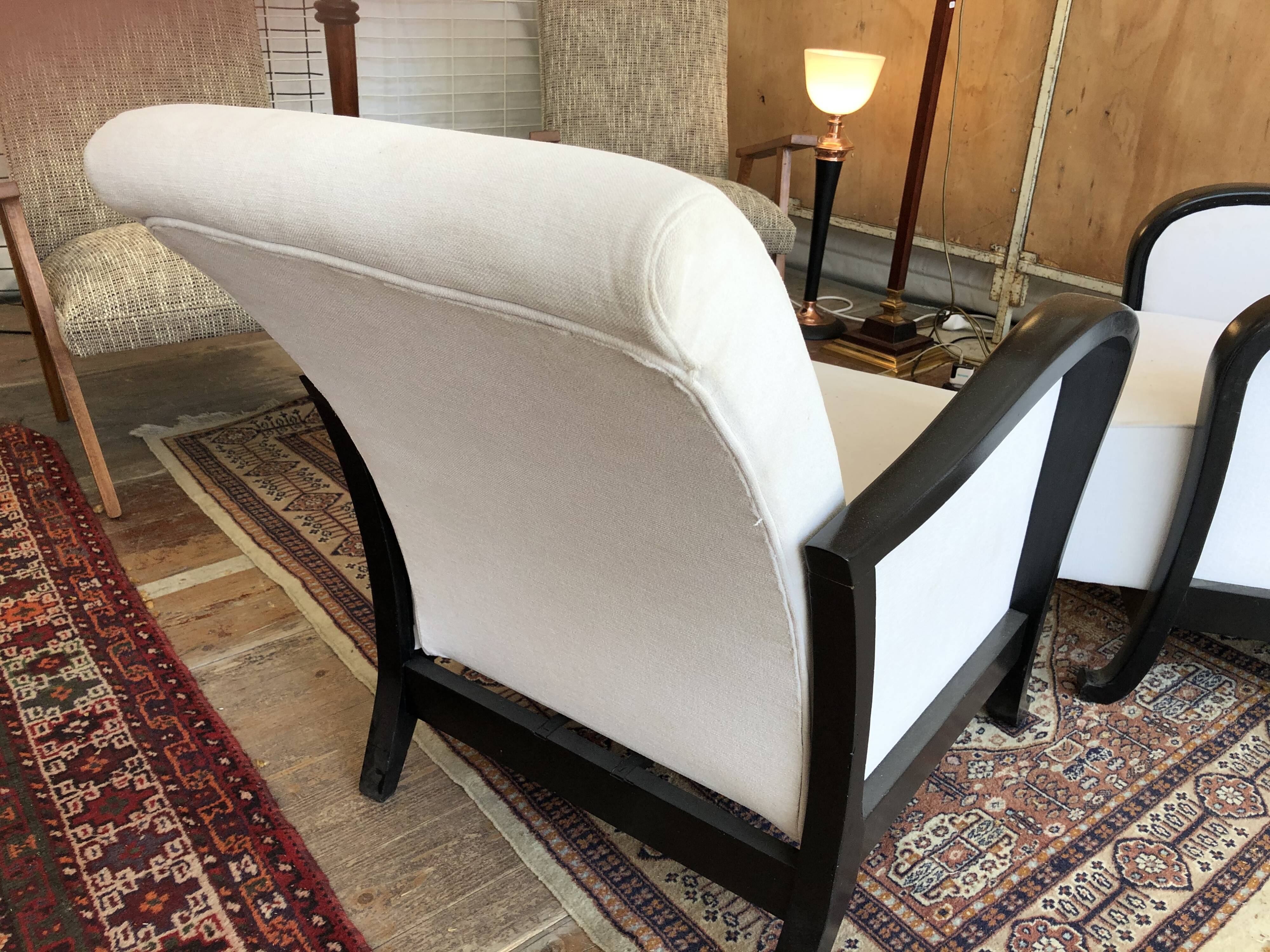 Pair of art deco armchairs with system