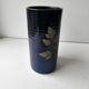 Blue ceramic vase with roller signed AB (signature to be identified)