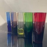 Set of 5 vintage multi-colored glasses