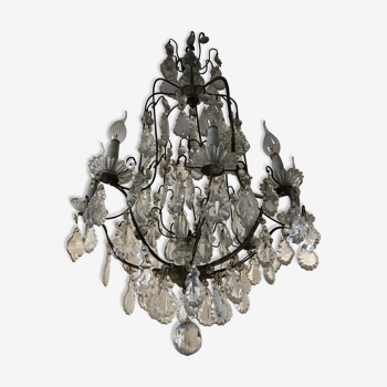 Lustre bronze et cristal