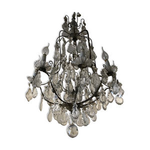 lustre bronze et cristal