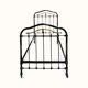 Antique matching pair of antique cast iron single beds in black and gold