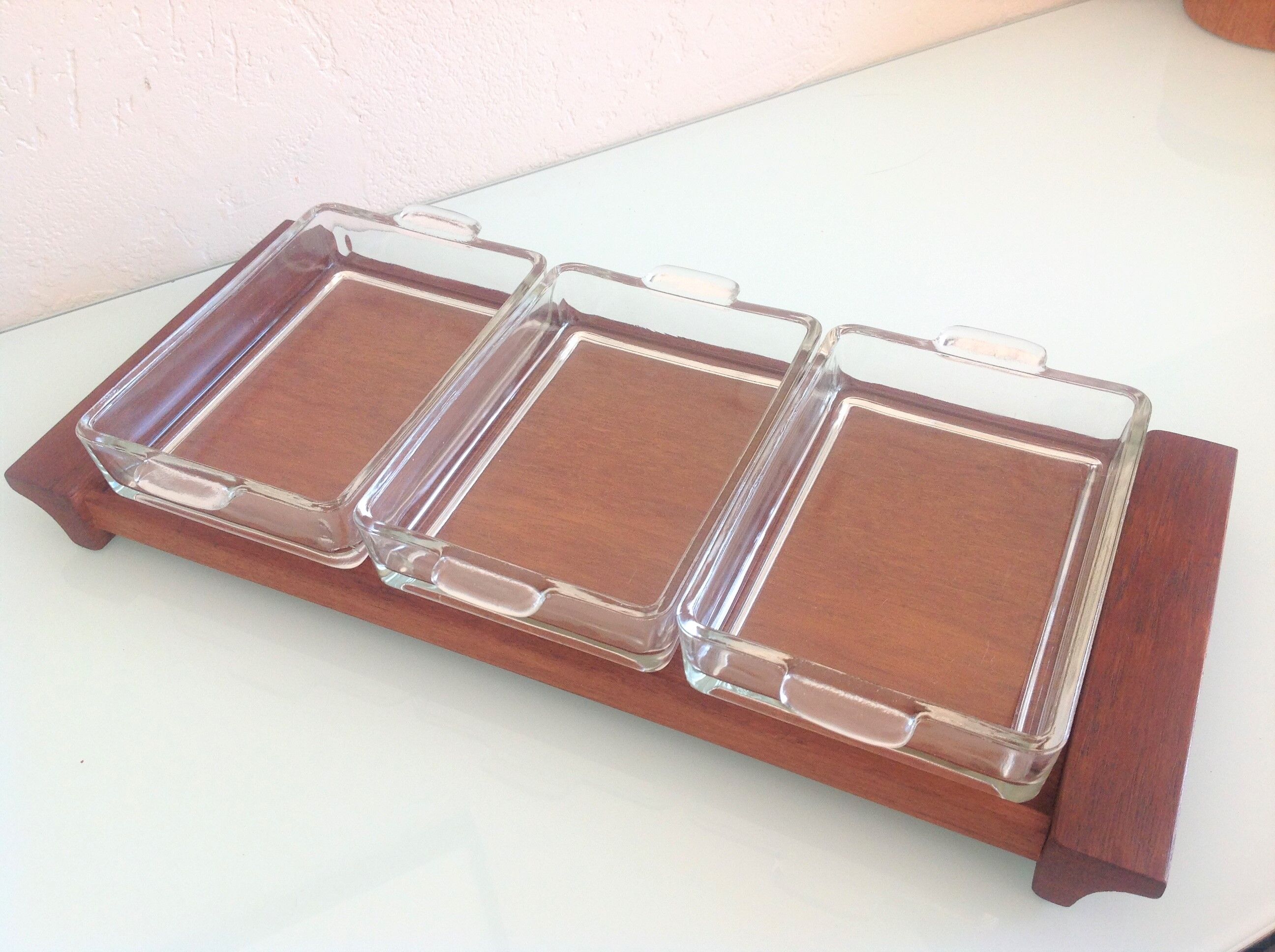 Servant tray in Scandinavian style teak / vintage 60s-70s