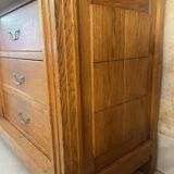 Large antique oak shop display cabinet