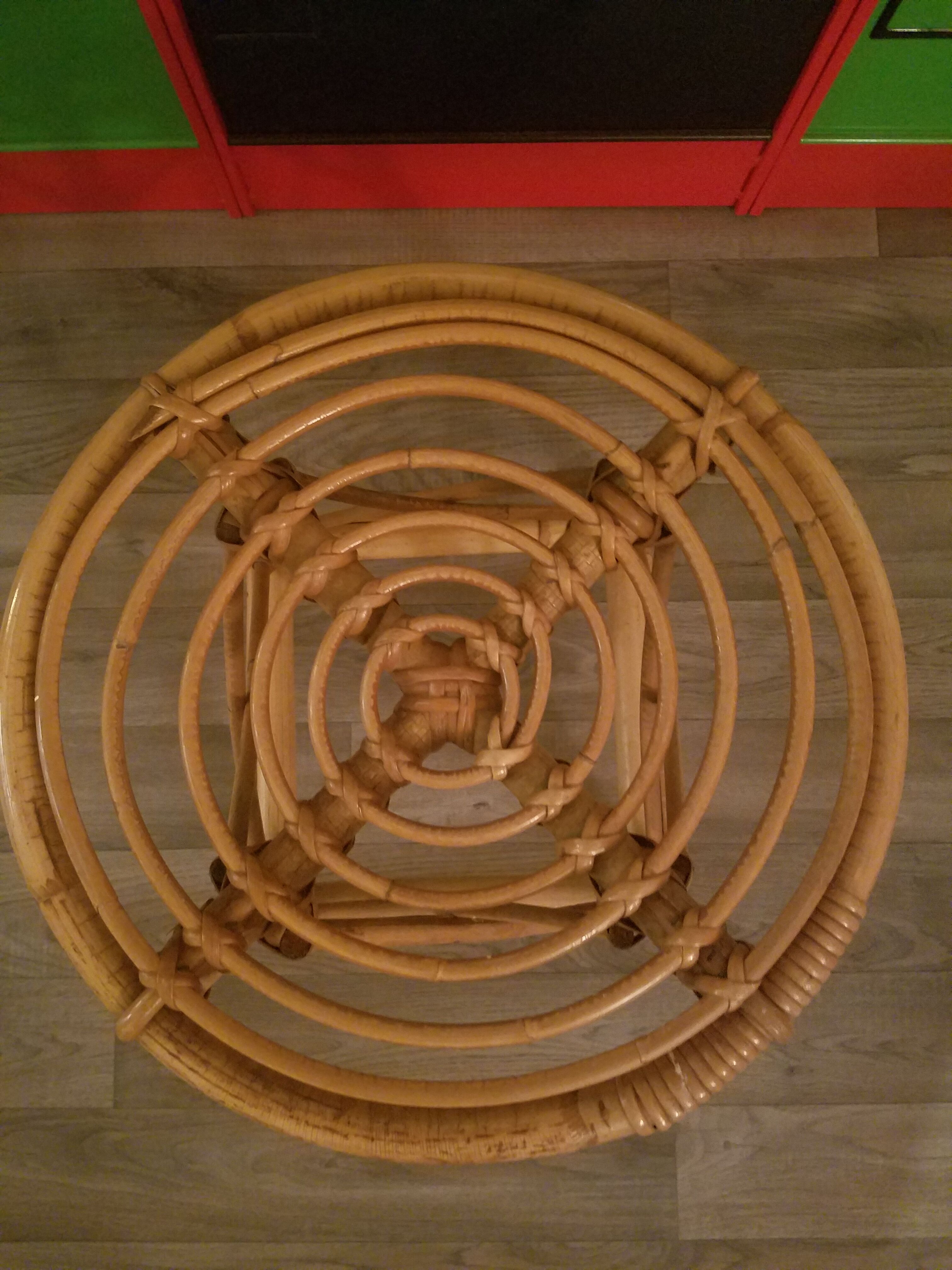 Vintage rattan stool