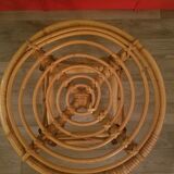 Tabouret en rotin vintage