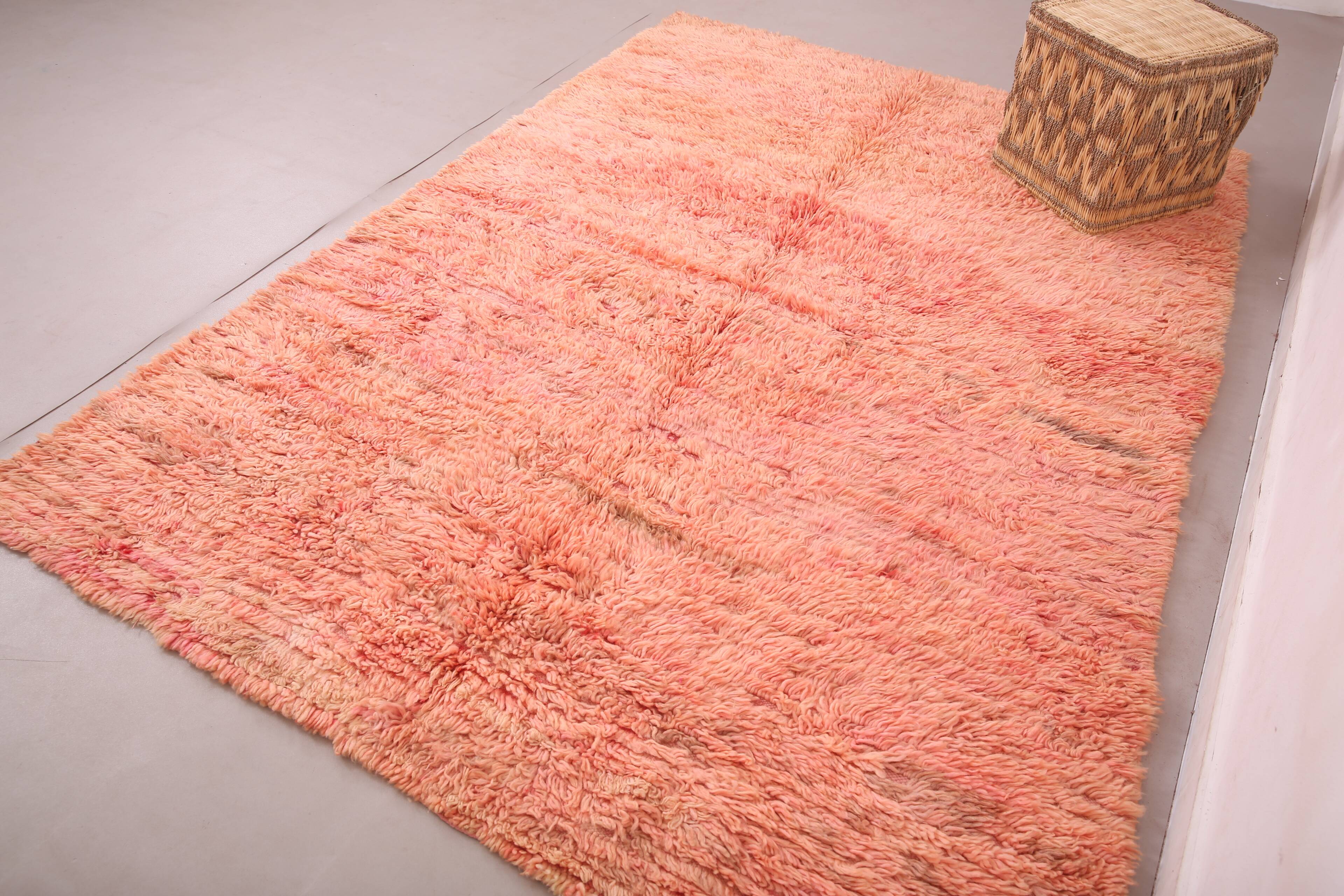 Vintage Moroccan rug 175 x 246 cm - Handmade Berber Rug - Pink Wool Rug