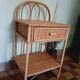 60' vintage rattan bedside table
