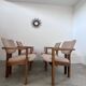 4 old armchairs Italian design chairs 70s vintage curved wood