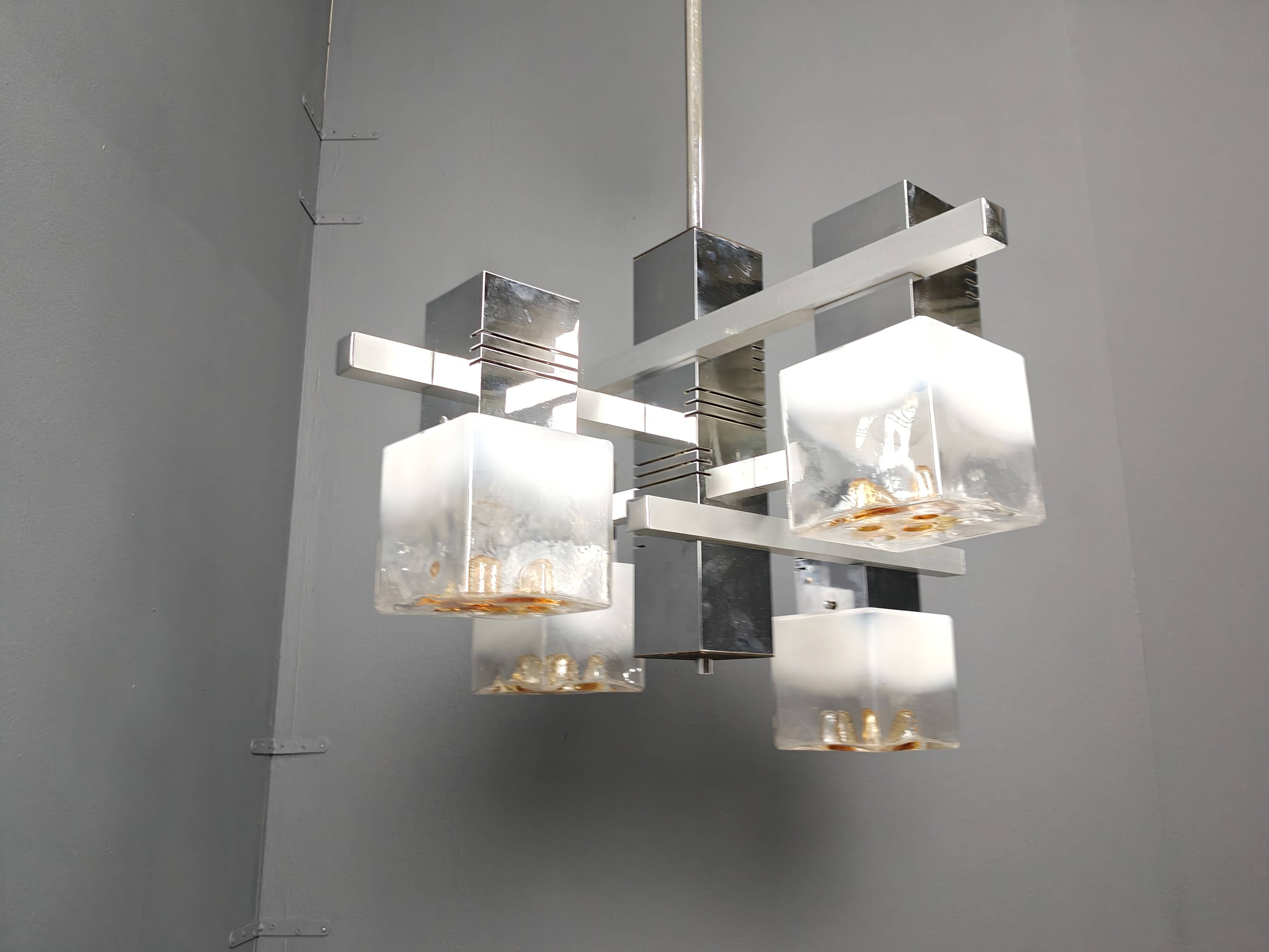 Lustre vintage de Gaetano Sciolari pour Mazzega AV, 1960