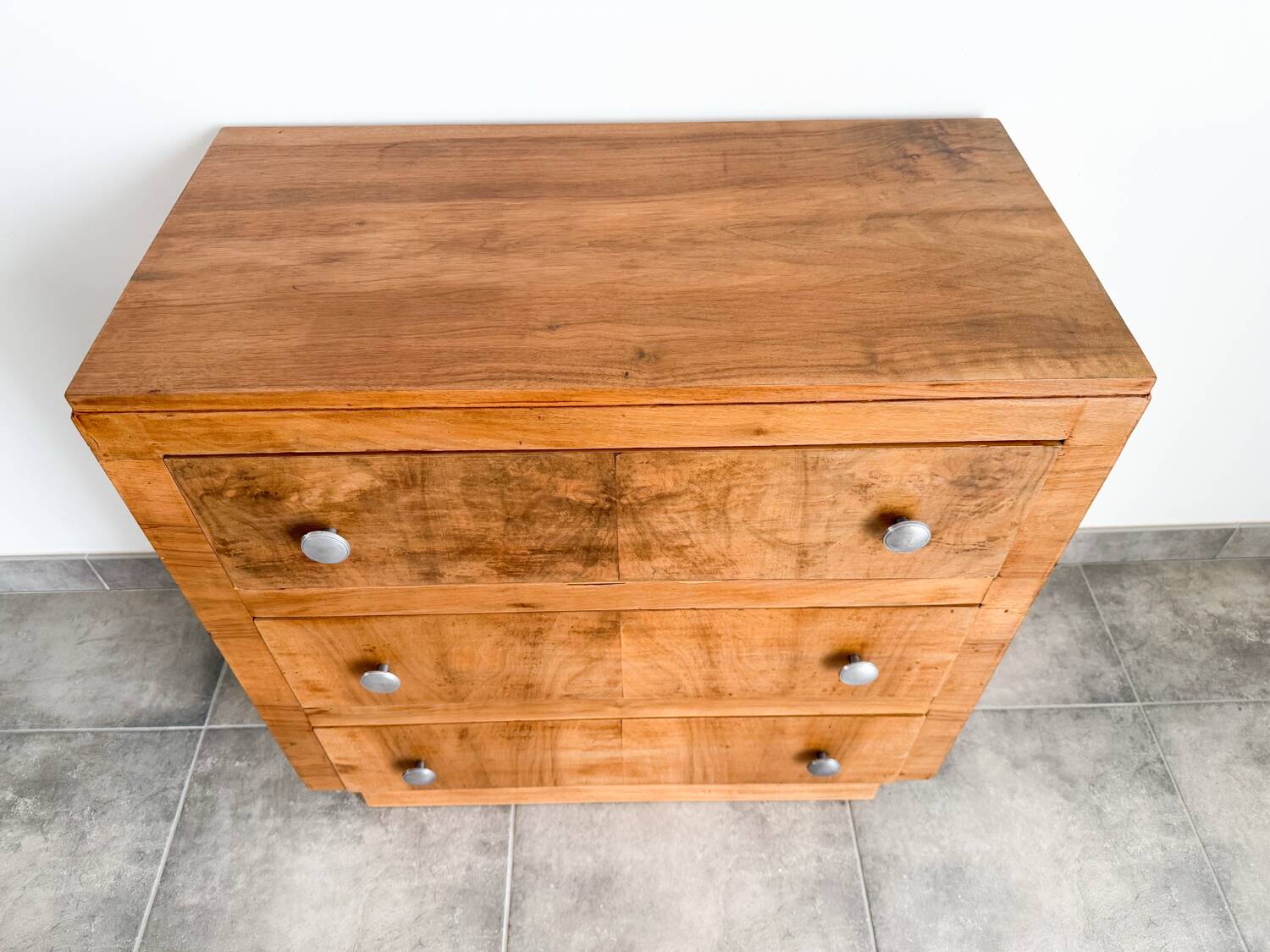 Commode art déco en ronce de noyer