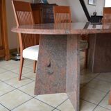 Table à manger ovale en granit années 1990