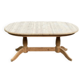 Table à manger de ferme extensible rénovée en bois brut XXème 160cm