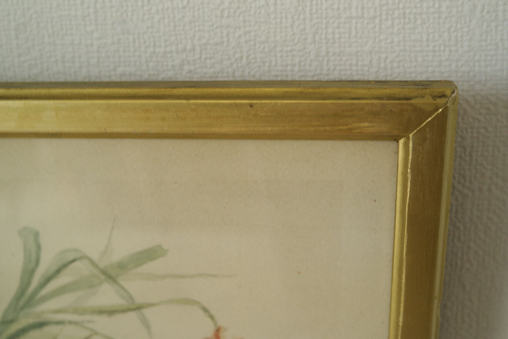 Watercolor frame golden bouquet of flowers