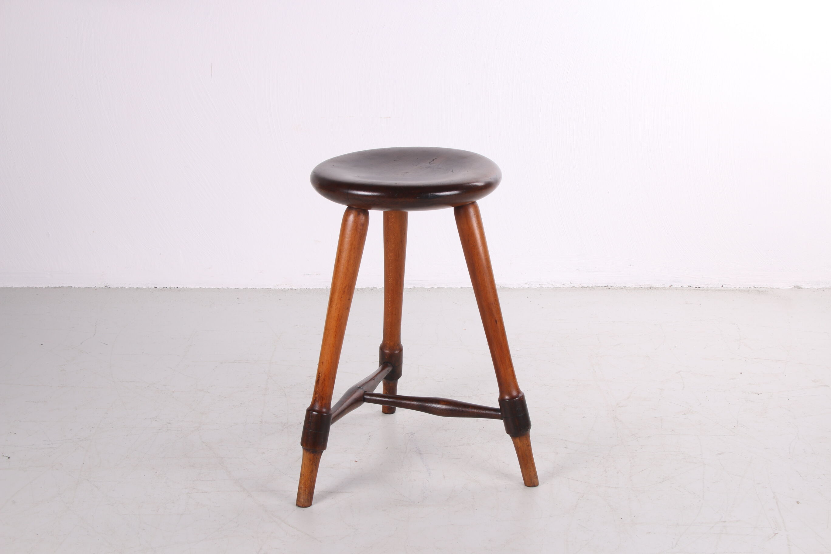 Very Old Oak Elegant stool 1920s with a beautiful patina.