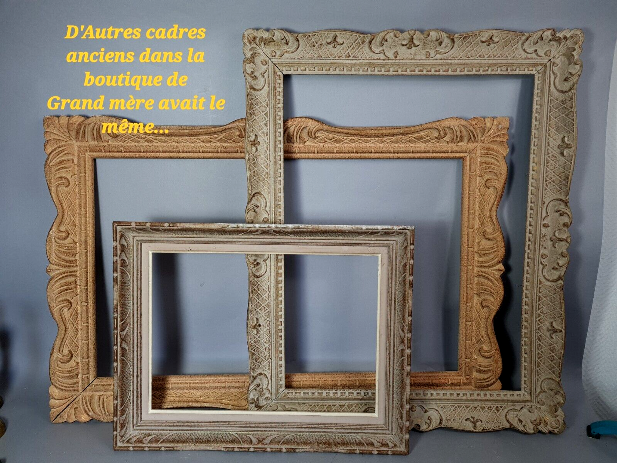 Old frame patinated wood montparnasse 59x47 foliage 46x33 cm circa 1930/50 sb104