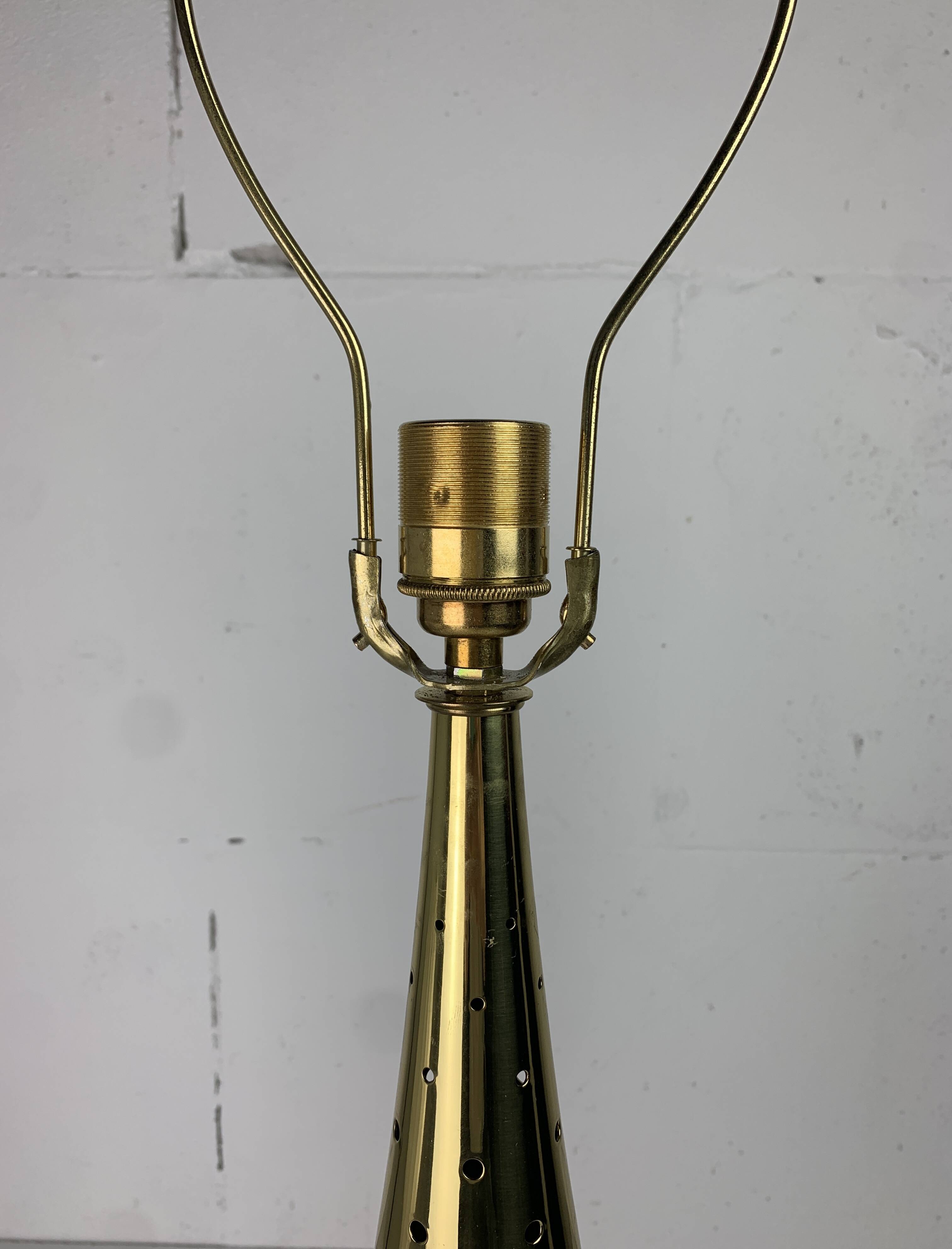 Large midcentury sputnik Stilnovo style brass table lamp, US 1950s