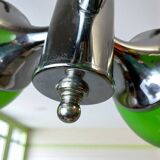 Space Age green glass hanging light