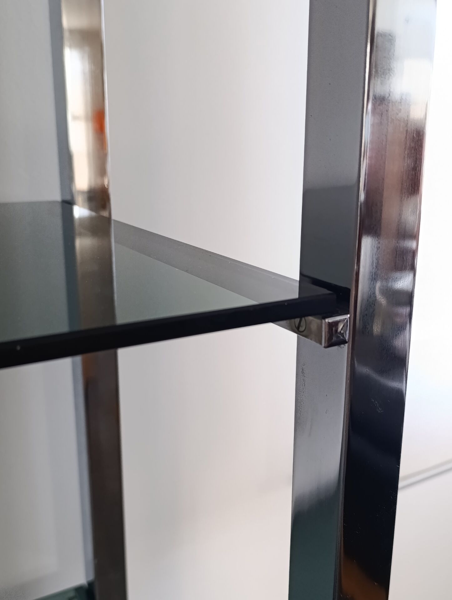 Vintage chrome and glass shelf