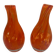Pair of vintage blown glass vases in orange – Murano style – years